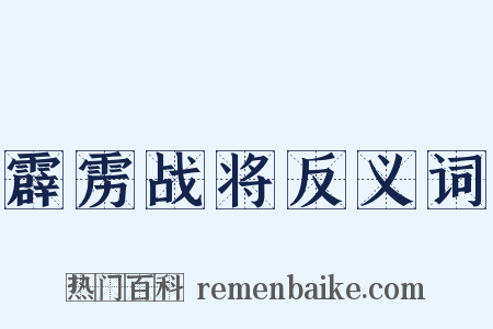 霹雳战将反义词是什么意思的图片